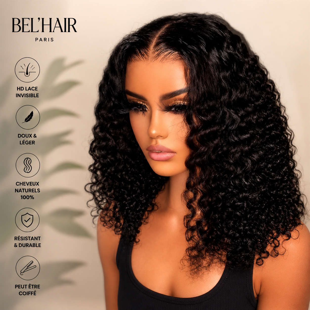Perruque bouclée deep wave raw hair BEL'HAIR