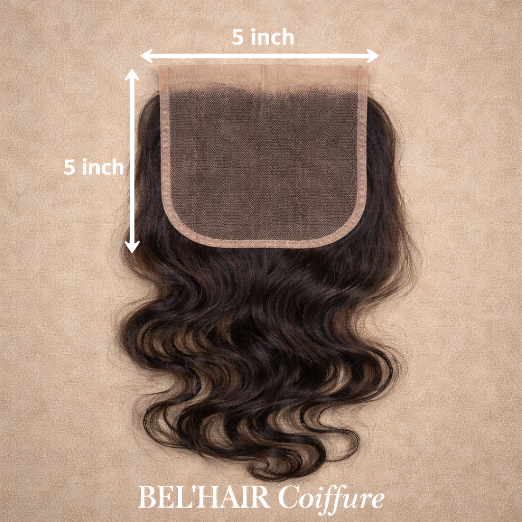 Closure 5x5 HD ou Transparent - Cheveux Naturels 100% Birmans