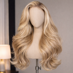 perruque blonde sur portant