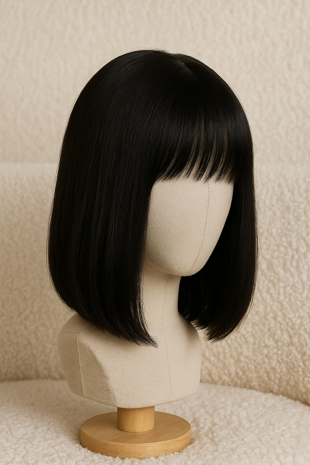 Perruque frange cheveux naturels