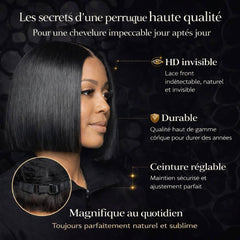 Perruque carré lisse cheveux naturels 100% humains BEL'HAIR Paris