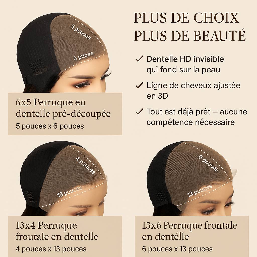 Perruque lace front dentelle HD invisible 6x5 13x4 13x6 cheveux naturels BEL'HAIR Paris